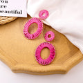 Seventeen Wrapped Oval and Semicircle Leather Earrings view 12