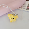 White and Yellow Textured Dog Figure Phone Strap Charms view 7