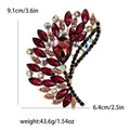 Large Crystal Wheat Spray Brooch with Faceted Stones view 8