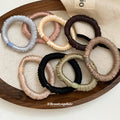Satin Elastic Hair Ties Bead Connector Six Neutral Colors view 3
