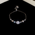 Snowflake Center Crystal Slider Bracelet In Gold Tone Or Silver Tone view 2