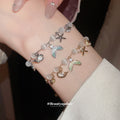 Mermaid Tail Starfish Shell Charm Bracelets Gold Silver view 1