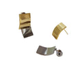Two Tone Folded Geometric Metal Statement Stud Earrings view 5