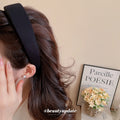 Black Wide Padded Fabric Headband Solid Hair Accessory view 2