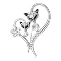 Fox Pair Heart Brooch Decorative Lapel Pin For Jackets And Scarves view 2