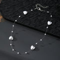 Floating Pearl and Heart Illusion Wire Choker Necklaces view 3