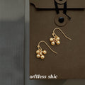 Metallic Ball Grape Cluster Hook Earrings In Gold And Silver Tone view 4