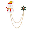 Christmas Snowman Santa Dual Chain Enamel Brooch Pins view 6