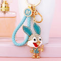 Thumbs Up Rabbit Keychains in Three Colors with Braided and Clasp Free Loops view 2