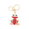 Rhinestone Frog Keychain Red Lips Gold Ring Two Colors view 5