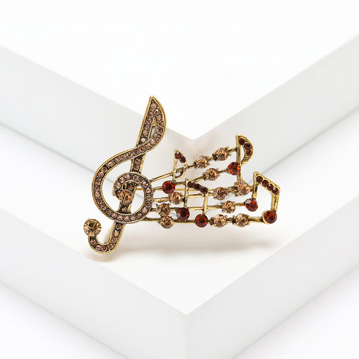 Musical Note Brooch In 3 Styles With Polished Metal And Decorative Details