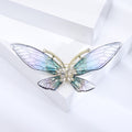 Translucent Butterfly Brooch With Decorative Crystal And Enamel Details view 7