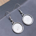 Round Cabochon Tray Dangle Earrings in Two Antique Finishes view 10