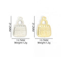 Checkered Handbag Charms in Gold and Silver Tones, Six Colors view 2