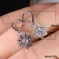 Silver Tone Snowflake Drop Earrings With Clear Stones view 4