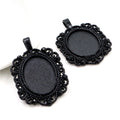 Ornate Oval Pendant Trays in Three Dark Metal Finishes view 3