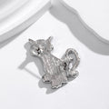 Black Silver Tone Cat Metal Brooch Pin for Jackets and Lapels view 3