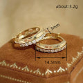 Clear Stone Hoop Earrings in Gold and Rose Gold Tone view 4