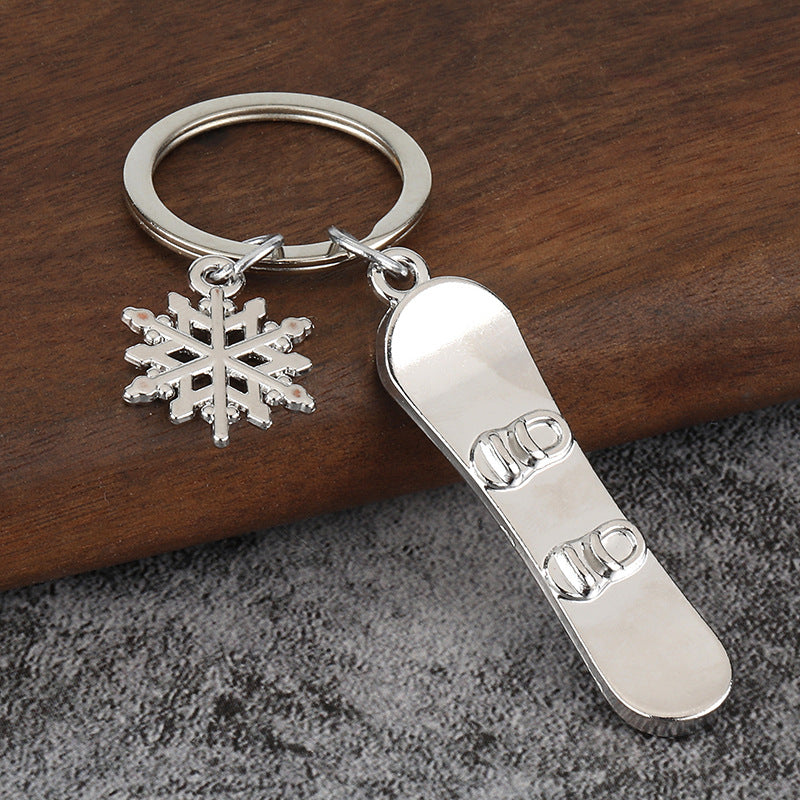 Mini Ski Keychain Zinc Alloy Bag Charm Sports Accessory