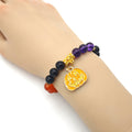 Orange Purple Black Bead Pumpkin Stretch Bracelet Charm view 1