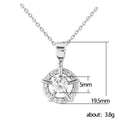 Silver Tone Open Circle Floral Pendant Necklace Polished Jewelry view 2