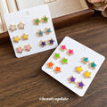 Colorful Star Stud Earrings Available as Singles or Twelve Piece Set view 1