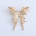Polished Metal Butterfly Brooch Fluid Wing Accent Pin view 7