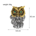 Owl Metal Brooch Pin for Jackets and Lapels Pictured Design view 2