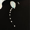 Shell and Pearl Asymmetric Long Drop Single Stud Earring view 6