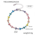 Triangle Cluster Zircon Stainless Steel Bracelets Gold Steel view 8