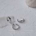 Silver Open Adjustable Weekday Engraved Band Ring Metal view 2