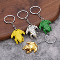 Metal Frog Keychain, Split Ring, Four Color Styles view 1