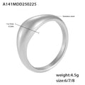 Smooth Domed Teardrop Band Ring Gold Steel Sizes 6-9 view 7