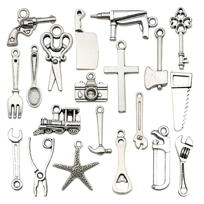 Metallic Cross Metal Charms with 20 Listed Options