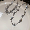 Silver Tone Beaded Chain And Tassel Necklaces Pendant Jewelry view 2