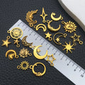 Matte Gold-Tone Moon and Sun Metal Charms with 21 Listed Options view 3