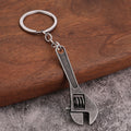 Adjustable Wrench Shaped Metal Keychain in Four Finishes view 4