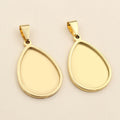 Teardrop Cabochon Pendant Tray Blanks in Gold and Silver Tones view 3