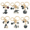 Six Black Cat Music Keychains with Instrument Motifs view 5
