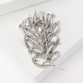 Peacock Feather Crystal Brooch for Jackets Scarves and Coats view 3