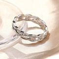 Slim Woven Lattice Band Ring In Polished Silver Tone view 2