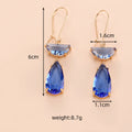 Half Moon Teardrop Crystal Drop Earrings Gold Hooks 7 Styles view 4