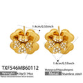 Four Leaf Clover Zircon Necklace Bracelet Ring Earring Set view 7