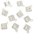 Open Square Crystal Charms in Gold and Silver Tone Finishes view 6