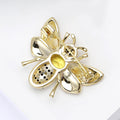 Gold-Tone Yellow Crystal Bee Brooch With Black Details view 4