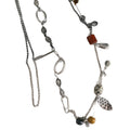 Mixed Ceramic Look Beaded Long Necklace With Decorative Metal Details view 5