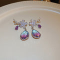 Crystal Branch Drop Earrings With Faceted Teardrop Beads view 6