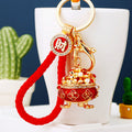Jeweled Fortune Treasure Bowl Keychain in Four Pictured Colors view 3