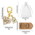 Gold I Love You Heart Rose Dome Enamel Lobster Charm view 2