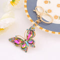 Rhinestone Butterfly Keychain Necklace Gold Tone 9 Colors view 6